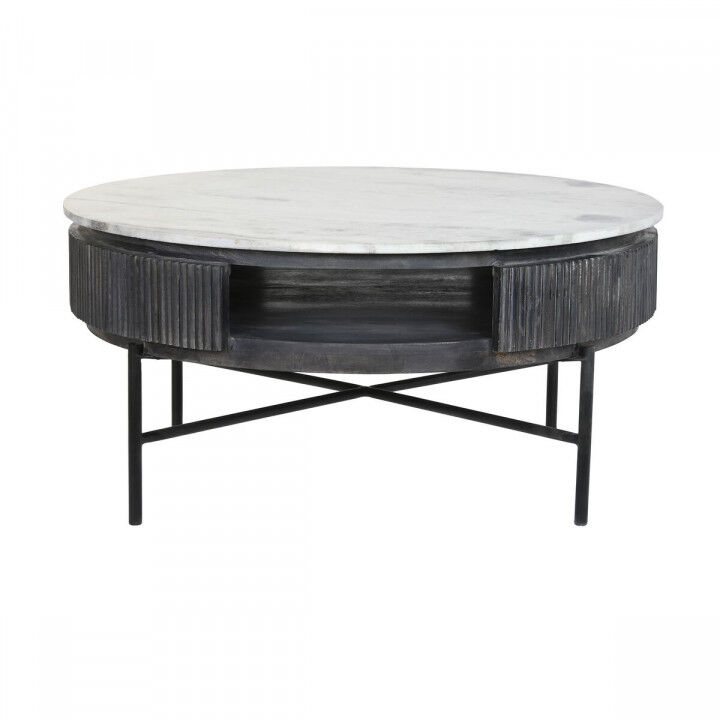 Hoofdtafel DKD Home Decor Marmer Mangohout (90 x 90 x 42 cm)