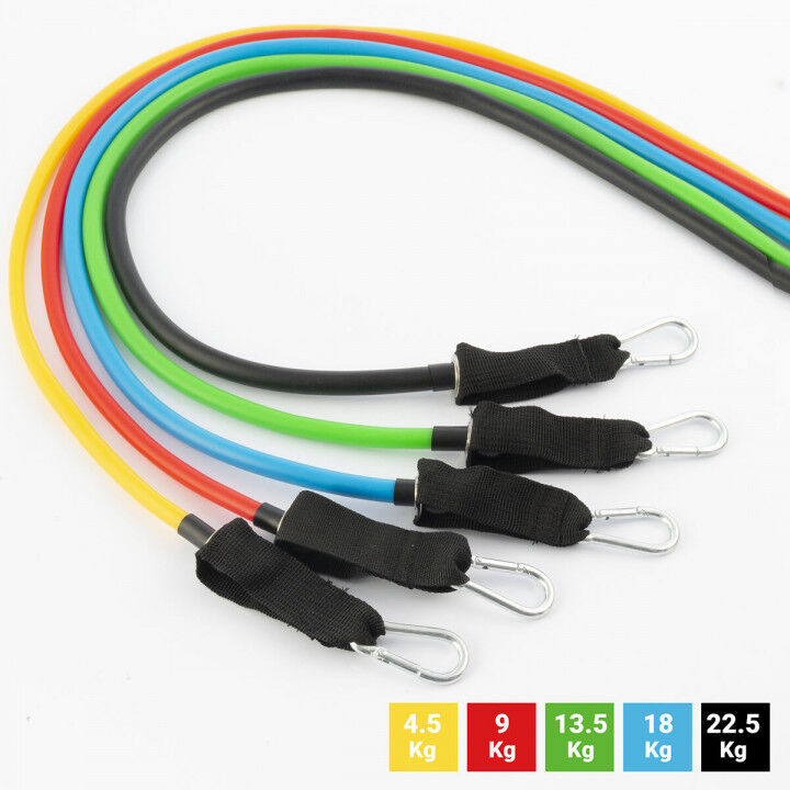 Set van weerstandsbanden met accessoires en oefeningengids Rebainer InnovaGoods 5 Stuks