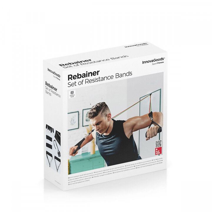 Set van weerstandsbanden met accessoires en oefeningengids Rebainer InnovaGoods 5 Stuks