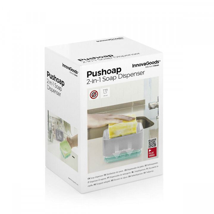 Dispenser di Sapone 2 in 1 per Lavandino Pushoap InnovaGoods