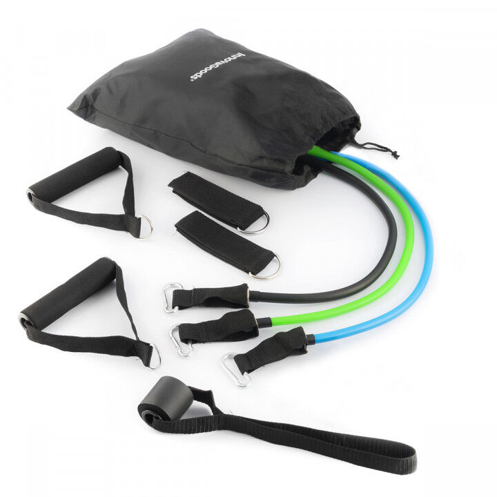 Satz regulierbaren Stretchbändern mit Accessoires und Übungsleitfaden Tribainer InnovaGoods 3 Stück