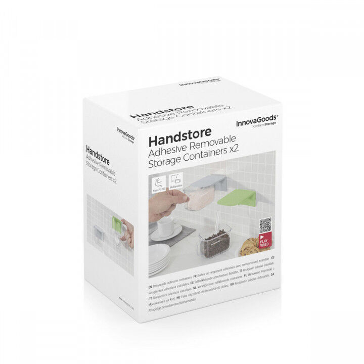 Verwijderbare zelfklevende keukencontainers Handstore InnovaGoods 2 Stuks