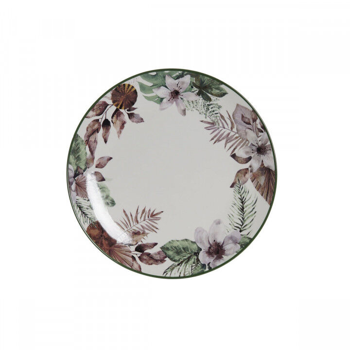 Flad plade DKD Home Decor Blomster Porzellan (27 x 27 x 2 cm)
