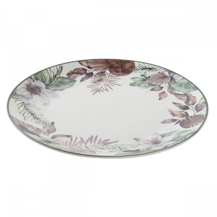 Flad plade DKD Home Decor Blomster Porzellan (27 x 27 x 2 cm)