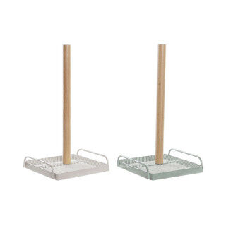Portarotolo di Carta da Cucina DKD Home Decor Beige Metallo Menta Pino (16 x 15 x 29,5 cm) (2 Unità)