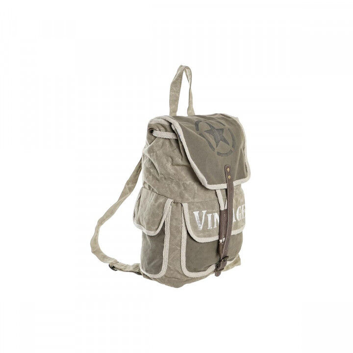 Mochila Casual DKD Home Decor Estrella Vintage Gris Algodón Piel (30 x 17 x 44 cm)
