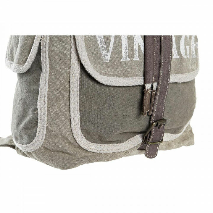 Casual Rugtas DKD Home Decor Ster Vintage Grijs Katoen Leer (30 x 17 x 44 cm)