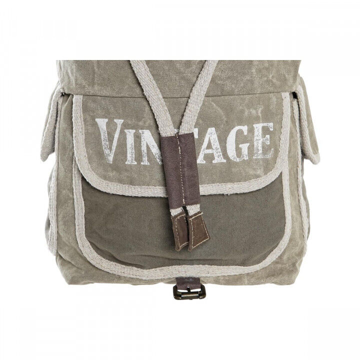 Zaino Casual DKD Home Decor Stella Vintage Grigio Cotone Pelle (30 x 17 x 44 cm)