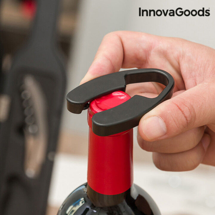 Astuccio a Bottiglia per Utensili Vino InnovaGoods Nero Metallo Acciaio inossidabile (Ricondizionati B)