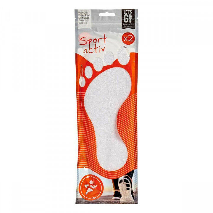 Plantillas Sport Blanco Algodón Plástico Látex 9,5 x 29,5 cm 11,5 x 0,5 x 36 cm (12 Unidades)