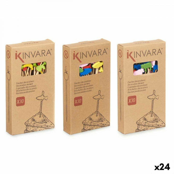 Barbecuespiesset Kinvara Bamboe Spies Versierd (24 Stuks)