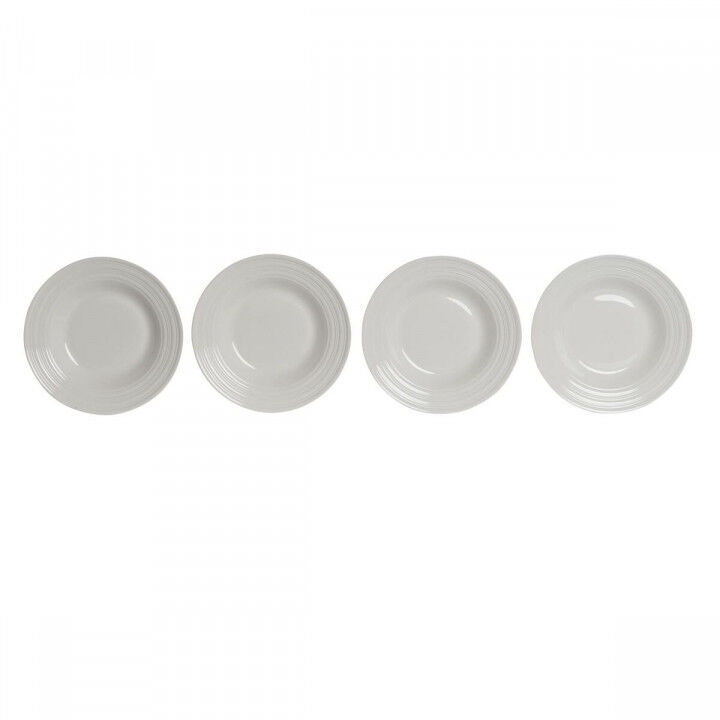 Diep bord DKD Home Decor Wit Porselein 20 x 20 x 3 cm