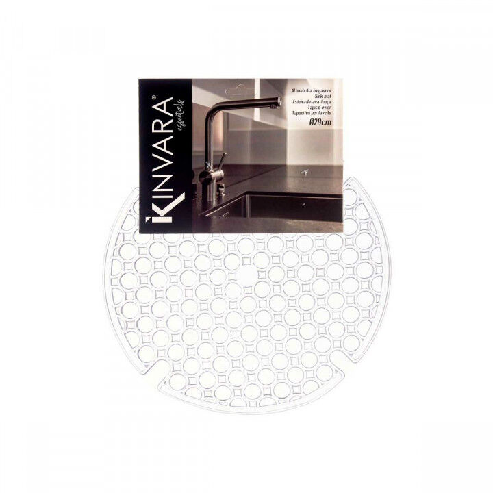 Tapis Antidérapant Kinvara Transparent Plastique 29 x 0,1 x 29 cm Évier (12 Unités)