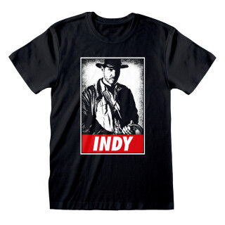T-Shirt met Korte Mouwen Indiana Jones Indy Zwart Uniseks