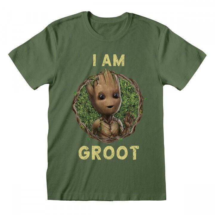 T-Shirt met Korte Mouwen Marvel Badge Groen Uniseks