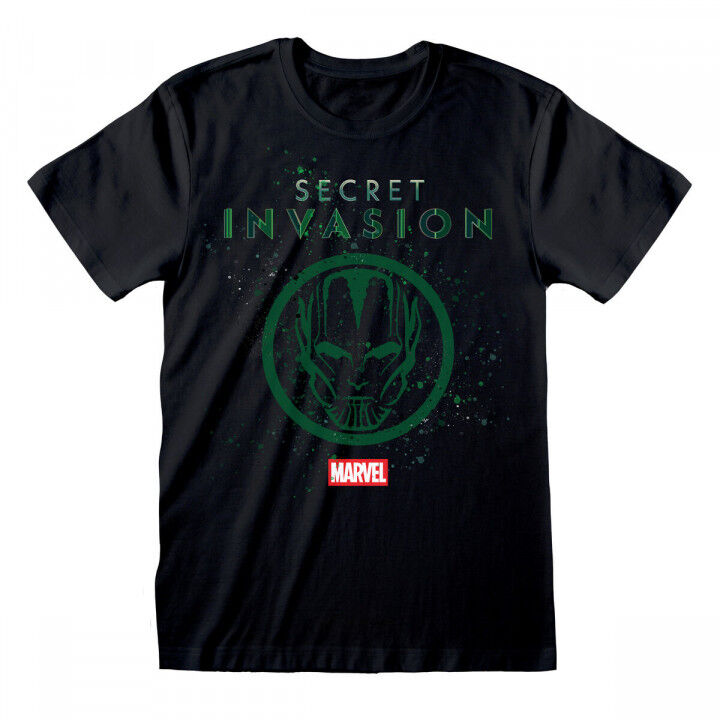 T-Shirt met Korte Mouwen Marvel Logo Icon Zwart Uniseks