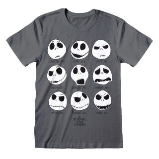 T-shirt à manches courtes unisex The Nightmare Before Christmas Many Faces Gris foncé