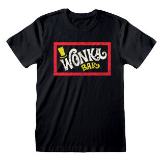Uniseks T-Shirt met Korte Mouwen Willy Wonka Wonka Bar Zwart