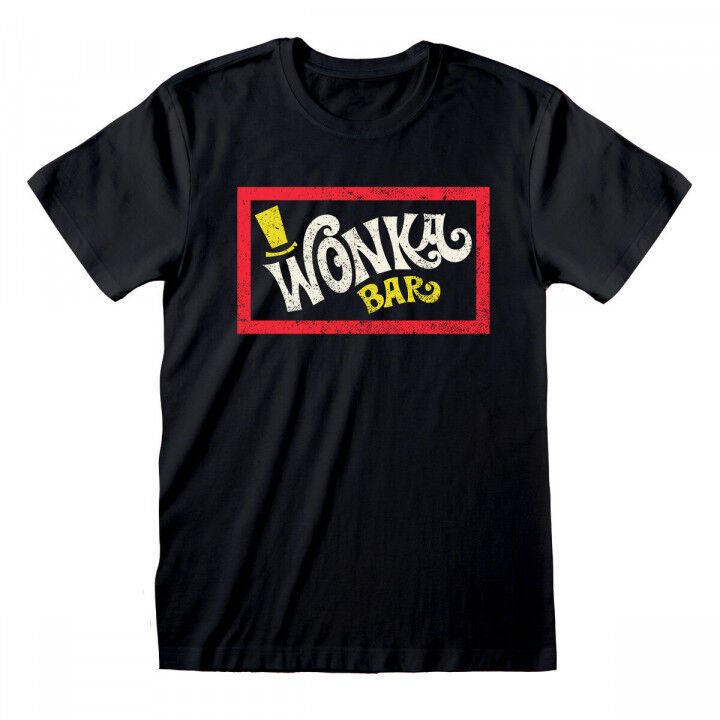 T-shirt à manches courtes unisex Willy Wonka Wonka Bar Noir