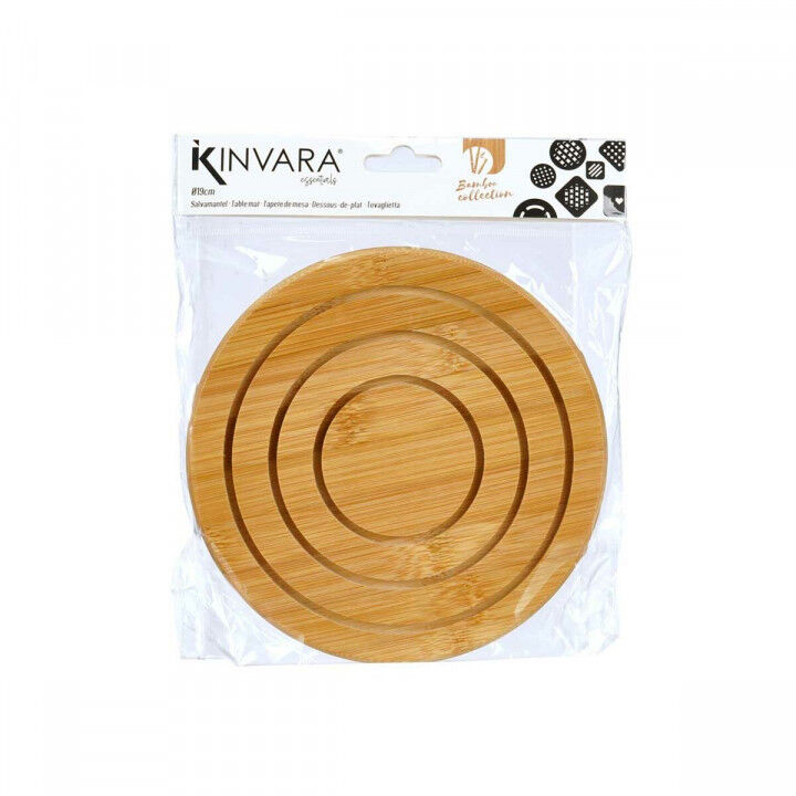 Placemat Kinvara Natuurlijk Bamboe Cirkelvormig 19 x 1 x 19 cm (24 Stuks)