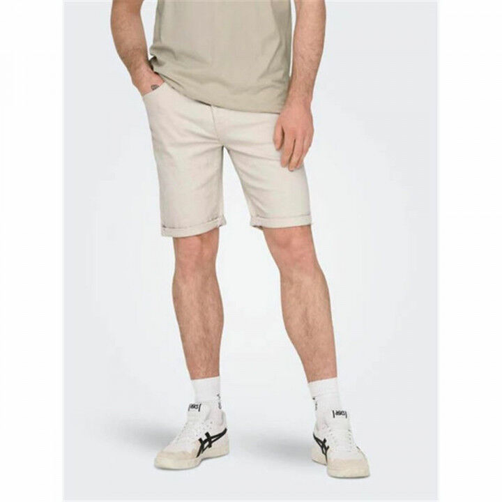 Pantalones Cortos de Hombre Only & Sons Onsply 9296 Ecru Beige