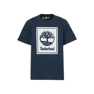 Heren-T-Shirt met Korte Mouwen Timberland Stack Logo Zwart