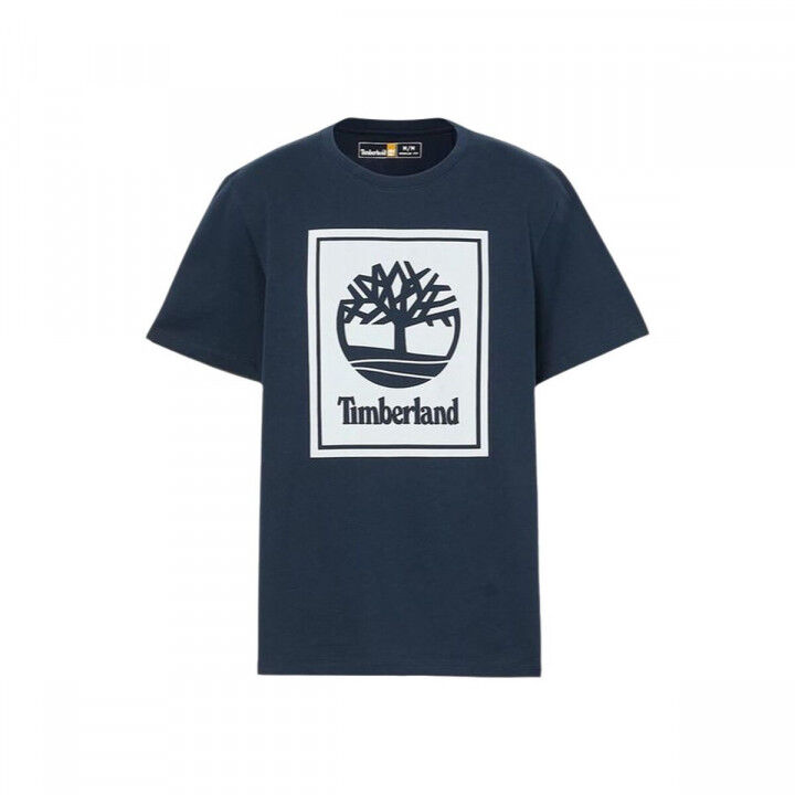 Heren-T-Shirt met Korte Mouwen Timberland Stack Logo Zwart