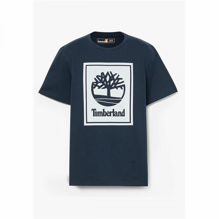 Heren-T-Shirt met Korte Mouwen Timberland Stack Logo Zwart