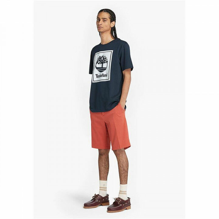 Camiseta de Manga Corta Hombre Timberland Stack Logo Negro