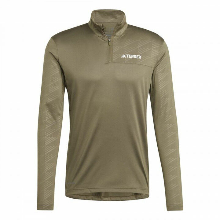 Herensweater zonder Capuchon Adidas Mt Half Zi Ls Bruin