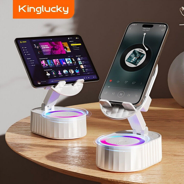Supporto smartphone con altoparlante Kinglucky ZJ-016 Bianco 5W