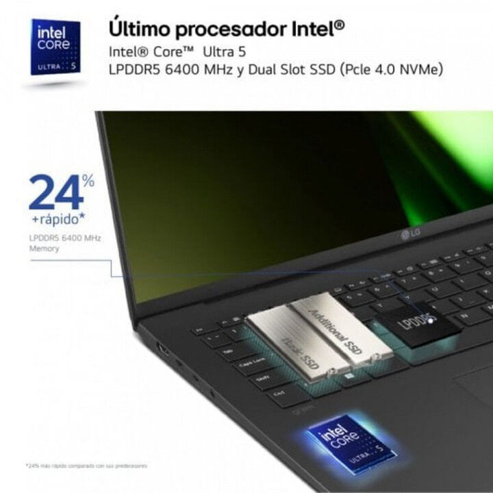 Laptop LG 14Z90S-G.AD78B Spanish Qwerty 14" 1,4 GHz Intel Core Ultra 7 155H 32 GB RAM 1 TB SSD (Refurbished A)