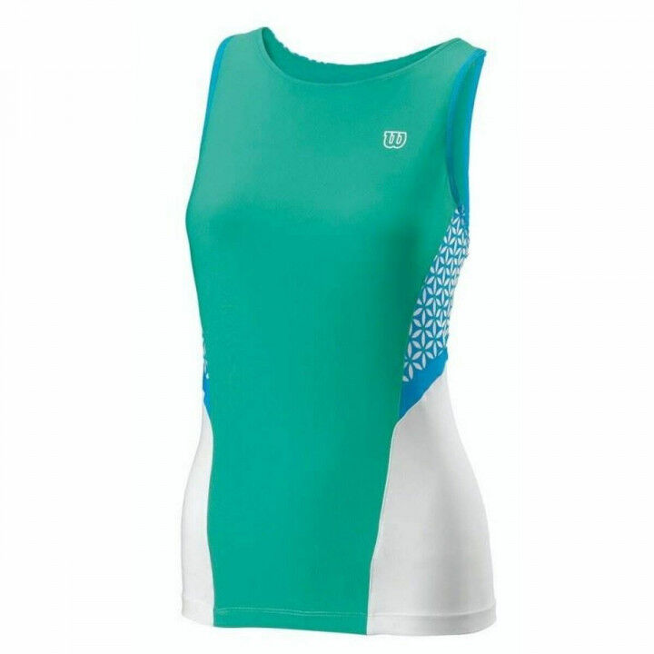 Ärmelloses Damen-T-Shirt Wilson Glamour grün Tennis Reversibel (Restauriert C)