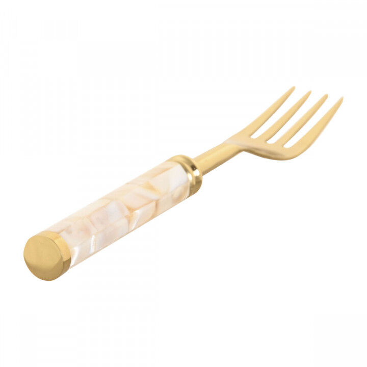 Bestek Home ESPRIT Wit Gouden Roestvrij staal Parelmoer 4,5 X 2 X 21 CM 16 Onderdelen