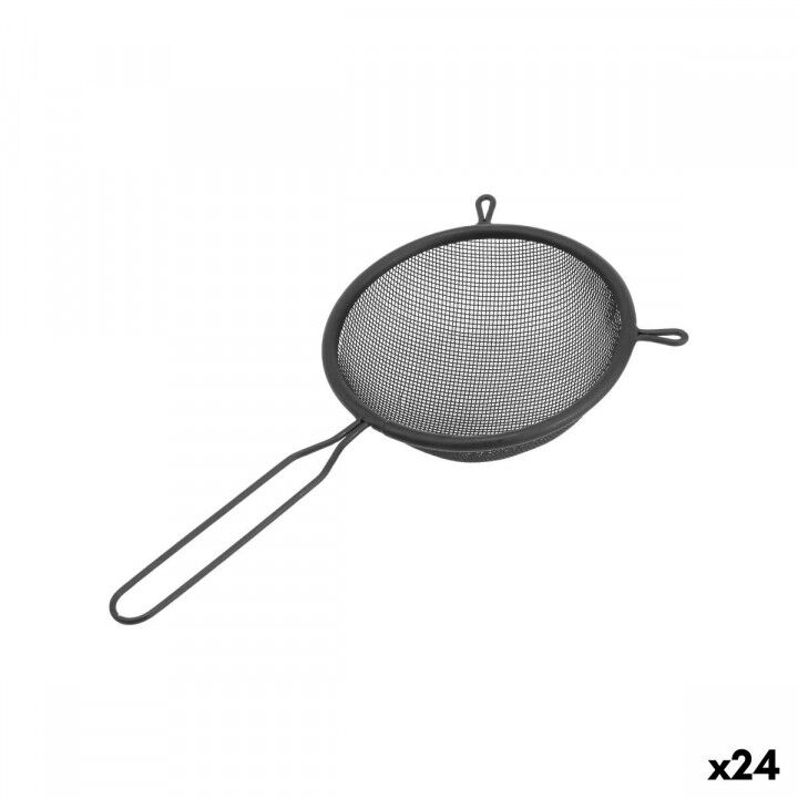 Strainer Quttin Zwart Metaal Ø 10 cm (24 Stuks)