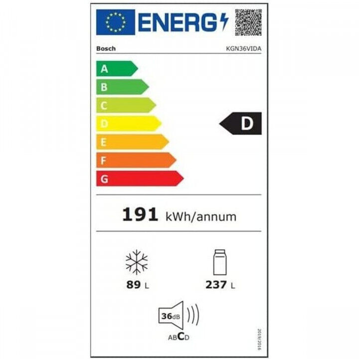 Kühl-Gefrierkombination BOSCH KGN36VIDA Silberfarben Stahl (Restauriert C)