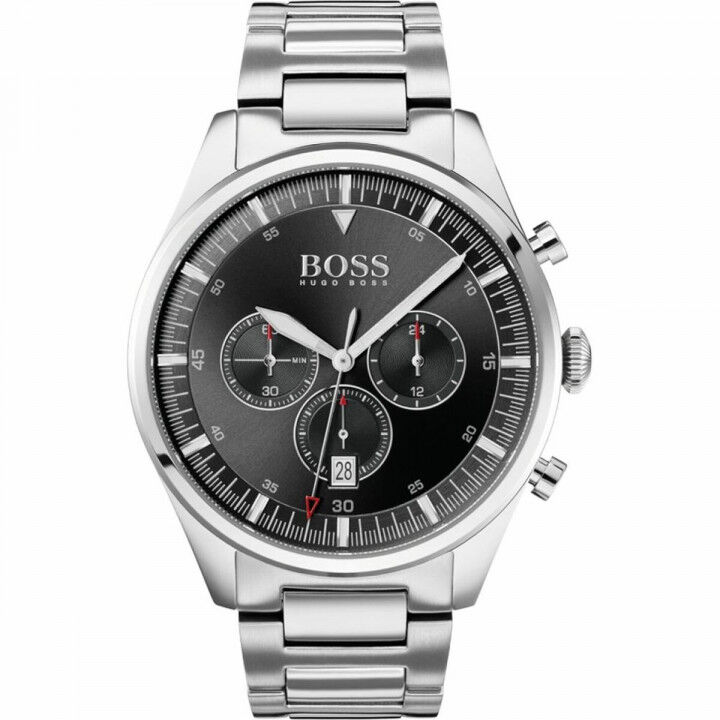 Herrenuhr Hugo Boss Schwarz Silberfarben (Restauriert B)