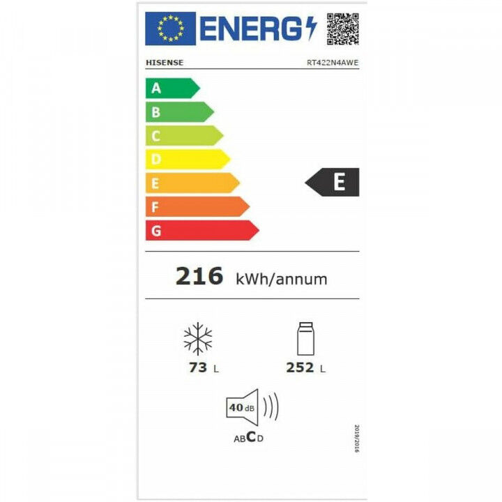 Kühl-Gefrierkombination Hisense RT422N4AWE  170 Weiß 252 L (Restauriert A)