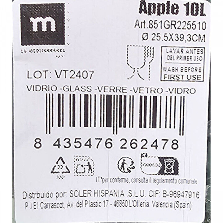 Caraffa La Mediterránea Apple 10 L (Ricondizionati B)