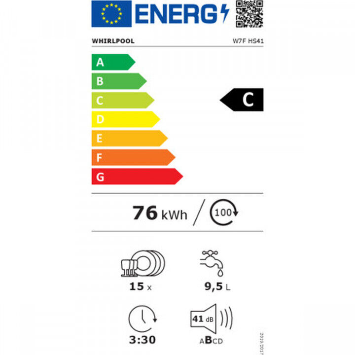 Lavastoviglie Whirlpool Corporation W7FHS41 Bianco Nero 60 cm (Ricondizionati C)