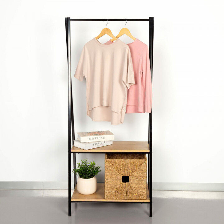 Garderobe mit Einlegeboden Aktive Schwarz Stahl (Restauriert A)