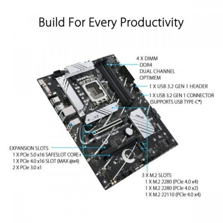 Carte Mère Asus PRIME B760-PLUS D4 LGA 1700