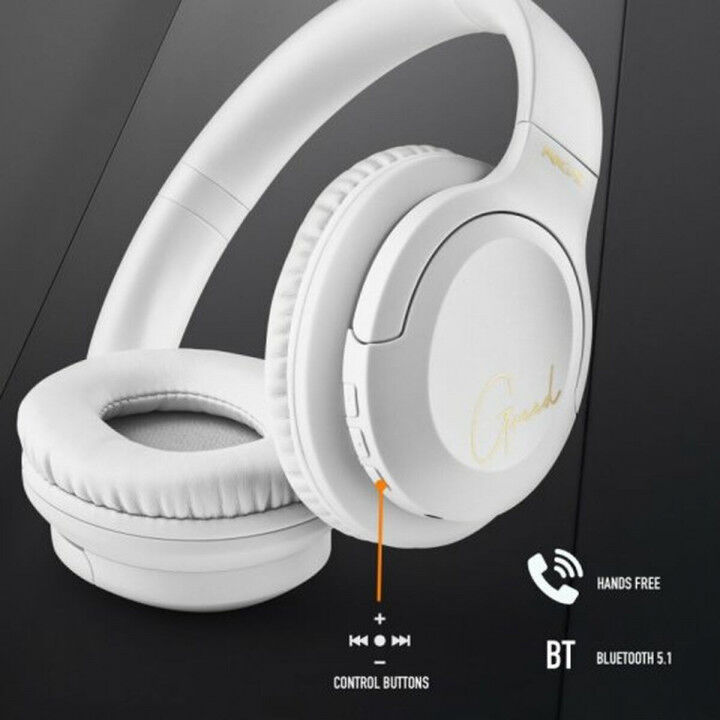 Headset met Bluetooth en microfoon NGS ARTICA GREED Wit Zwart (Refurbished A)