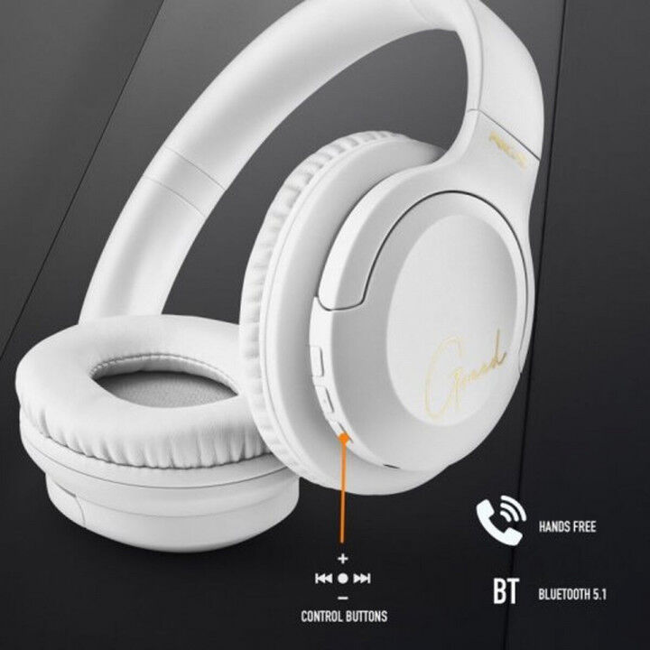 Headset met Bluetooth en microfoon NGS ARTICA GREED Wit Zwart (Refurbished A)