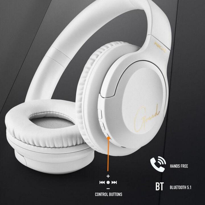 Auricolari Bluetooth con Microfono NGS ARTICA GREED Bianco Nero (Ricondizionati A)