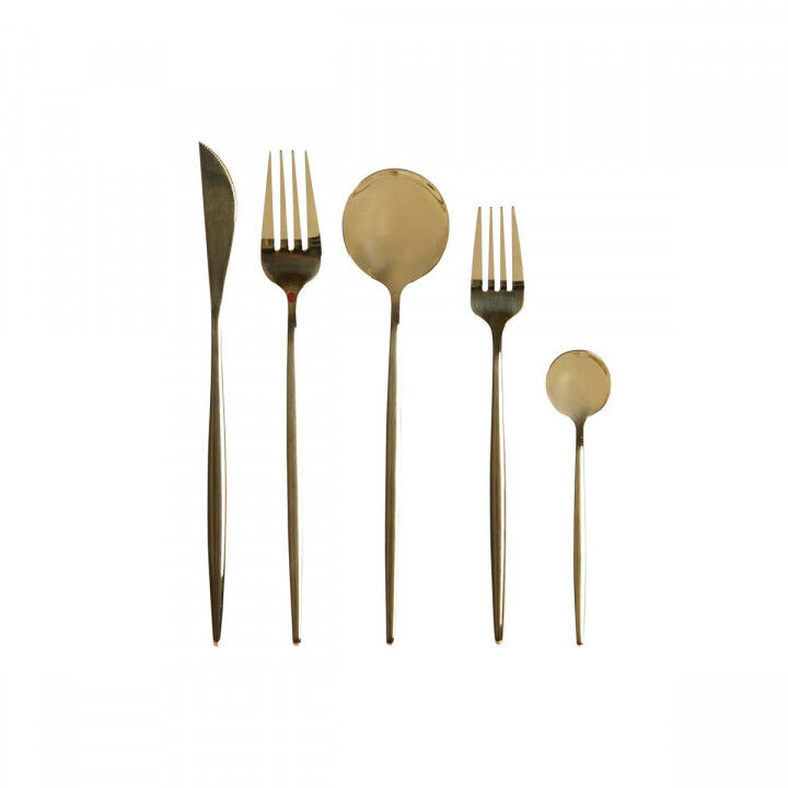Cubertería DKD Home Decor Dorado Acero Inoxidable 3 x 1,5 x 13 cm 20 Piezas