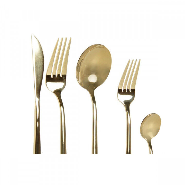 Cutlery DKD Home Decor Golden Stainless steel 3 x 1,5 x 13 cm 20 Pieces