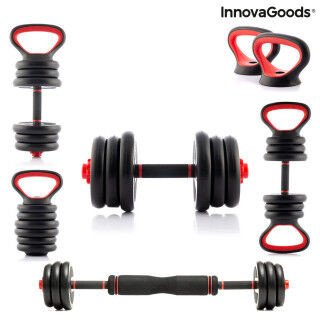 Ensemble de Poids Réglables 6 en 1 avec Guide d’Exercices Sixfit InnovaGoods   Fer (Reconditionné B)