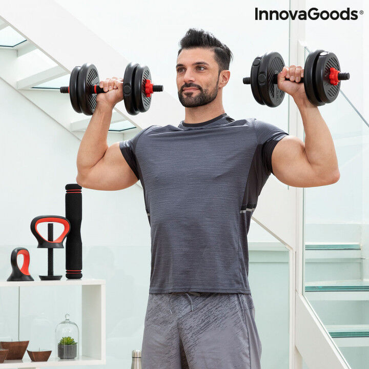 Set de Pesas Ajustables 6 en 1 con Guía de Ejercicios Sixfit InnovaGoods   Hierro (Reacondicionado B)