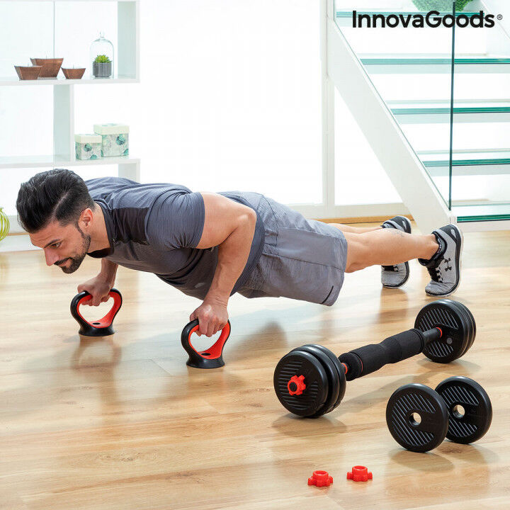 Ensemble de Poids Réglables 6 en 1 avec Guide d’Exercices Sixfit InnovaGoods   Fer (Reconditionné B)